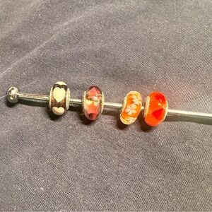 Pandora silver and glass Charms